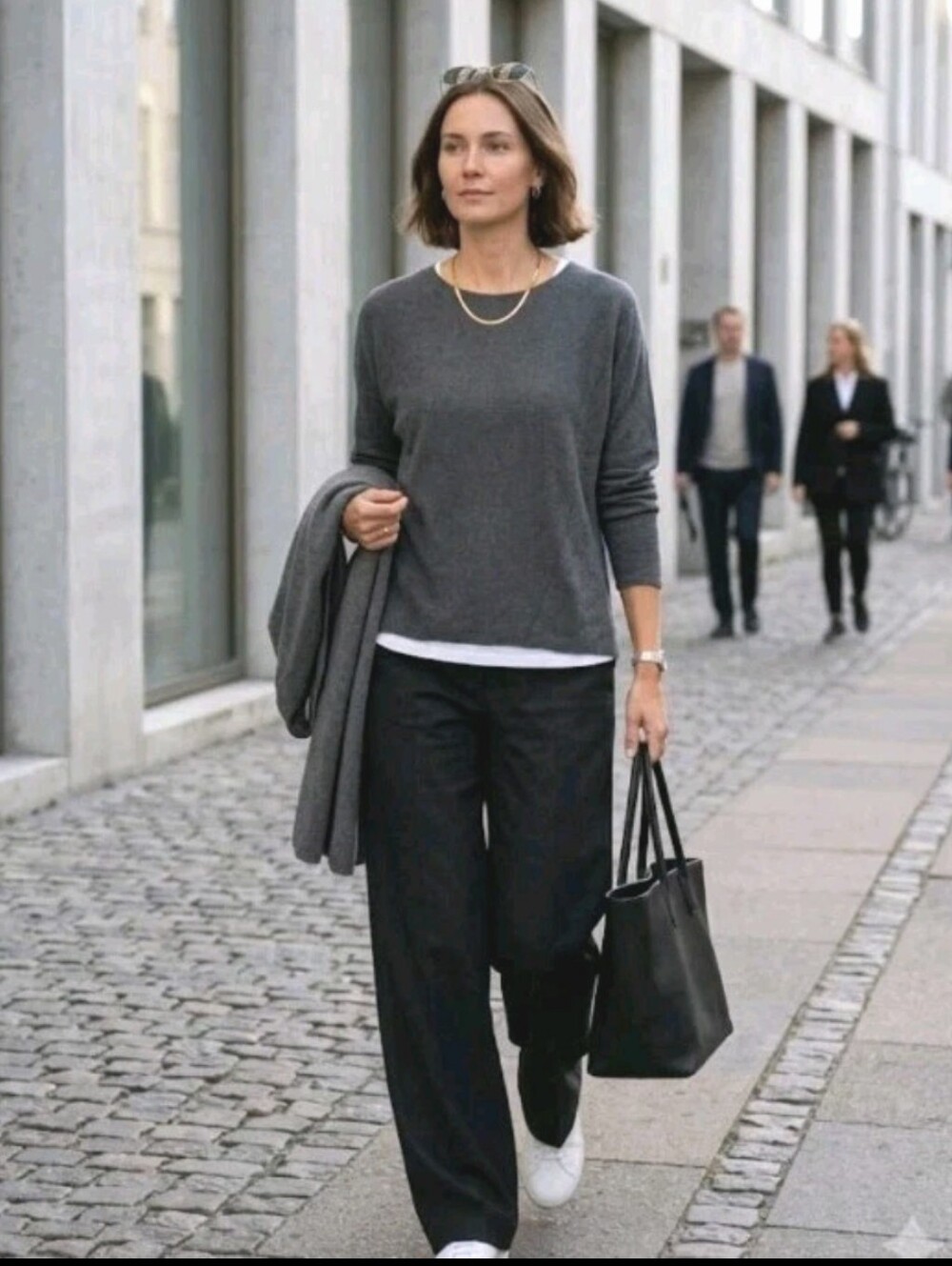 Vince Wool Cashmere Boxy Pullover Sweater L Minimalist Sustainable #585